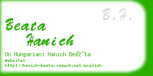 beata hanich business card